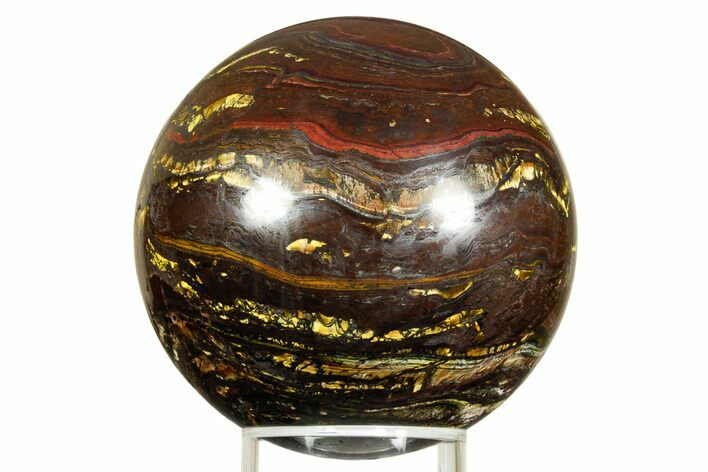 Polished Tiger Iron Stromatolite Sphere - Billion Years #362902